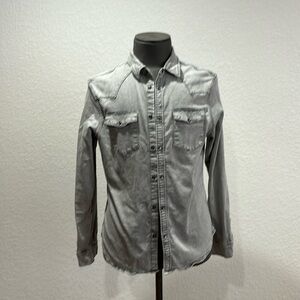 ALLSAINTS Grey Denim Shirt